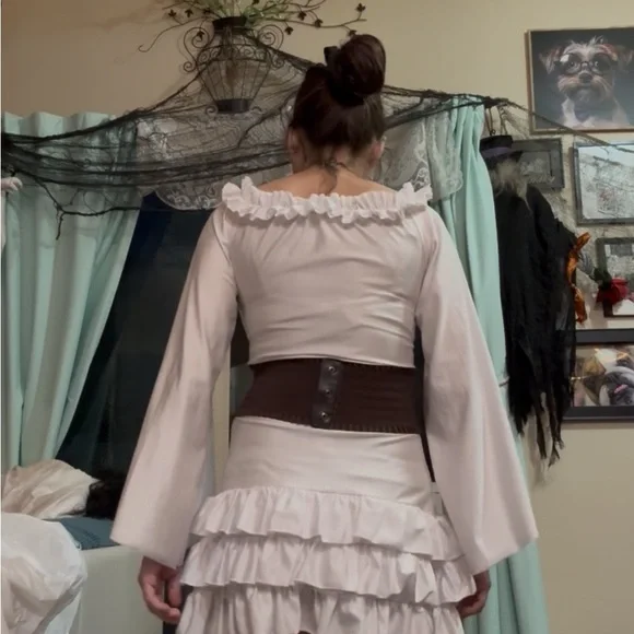 White Ruffle Dress - Picture 4 of 4